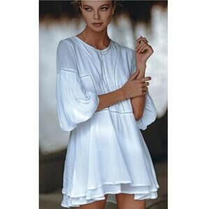 Pampelone Celine XL Women's White Rayon layered dress NEW  #C